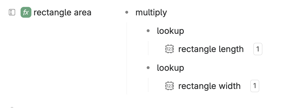 the same formula node, but with both 'lookup' functions now having a field reference as a child node